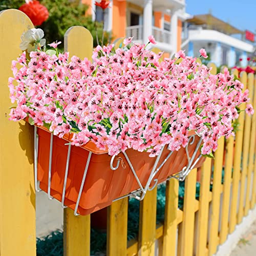 Jutom 24 Pcs Artificial Flowers Outdoor Decoration, UV Resistant Silk Fall Faux Flowers Plants Bulk, Realistic, No Fade fo...