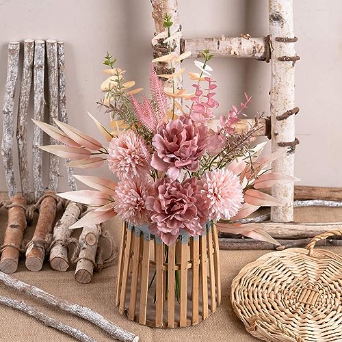 KIRIFLY Artificial Fake Flowers Plants Silk Flower Arrangements Wedding Bouquets Decorations Plastic Floral Table Centerpi...