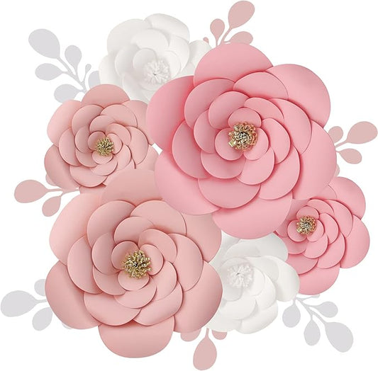 Gukasxi 3D Paper Flower Decorations for Wall, 3D Artificial Flower for Wedding Centerpiece Bridal Shower Birthday Party Ba...