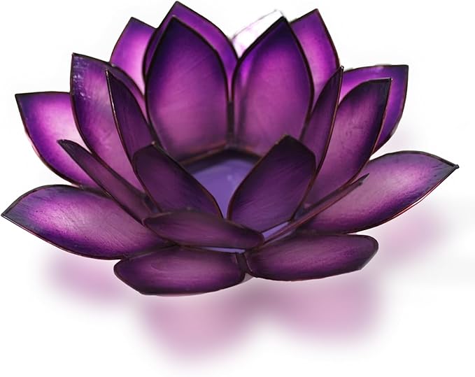Om Gallery Capiz Shell Lotus Flower Decor Tealight Candle Holder for Serene Ambiance - Handmade Decorative Candle Holders ...
