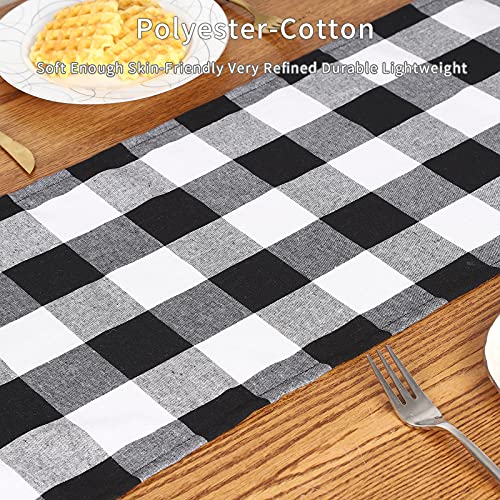 Tosewever Buffalo Check Plaid Table Runner, Cotton Polyester Blend Classic Family Dinner Table Runners for Indoor Outdoor ...