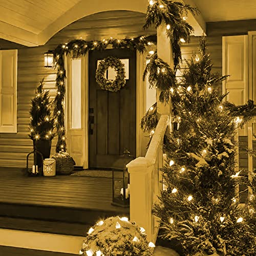 Dazzle Bright C9 Christmas String Lights, 100 LED 66 FT Waterproof Connectable Green Wire Fairy Lights, Christmas Lights f...