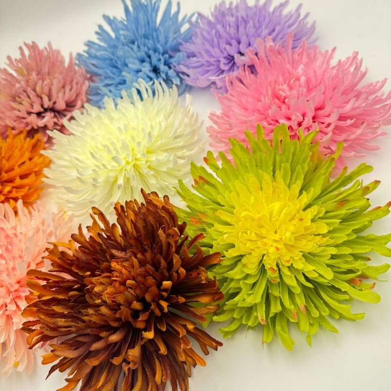 7 Inch Large Chrysanthemum Flowers Artificial Heads,Silk Flowers for Crafts,Fake Flowers Bulk,Artificial Flowers for Cake ...