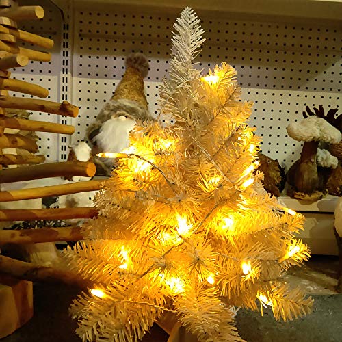 LOENDE LED Mini Lights with Timer Christmas Lights 18ft 50 LED 8 Modes Battery Operated String Lights White Wire for Indoo...