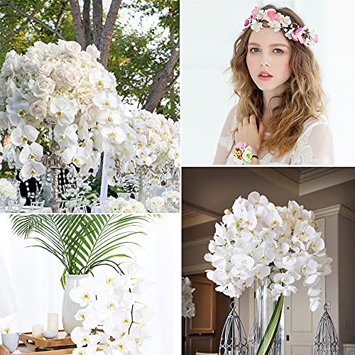 HOKPA Artificial Silk Phalaenopsis Flower Heads, Fake Butterfly Orchid Head Floral Bouquet for Crafts Wedding Decoration D...