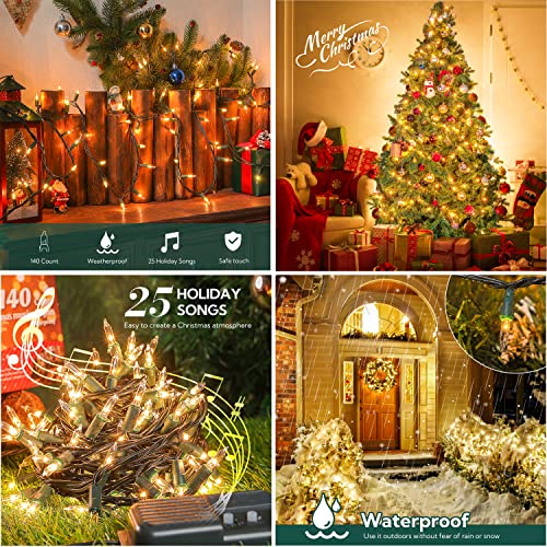Indoor/Outdoor Multi-Color Musical Christmas Lights - Plays 25 Classical Holiday Songs - 8 Function Chaser - Green Wire - ...