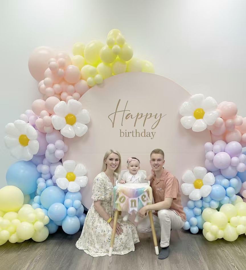 PTGOLUO Daisy Pastel Balloon Garland Kit 171Pcs Pastel Macaron Balloon Arch Kit with Daisy Flower Balloons for Birthday Ba...