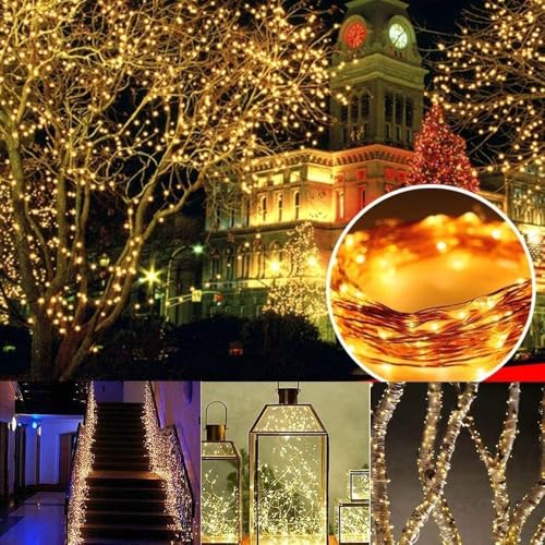 Joomer Fairy String Lights 66FT 200 LEDs Plug in Fairy Lights Indoor Copper Wire String Light DIY for Bedroom, Parties, We...