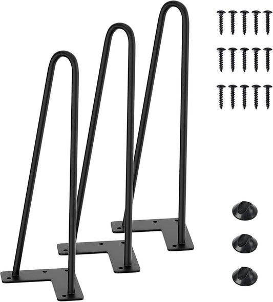 SMARTSTANDARD 12 Inch Heavy Duty Hairpin Furniture Legs, Metal Home DIY Projects for Nightstand, Coffee Table, Desk, etc w...