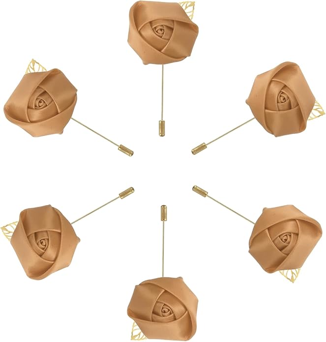 MECCANIXITY Groom Boutonnieres, Rose Boutonnieres Pins for Men Wedding Ceremony Anniversary Formal Dinner Party