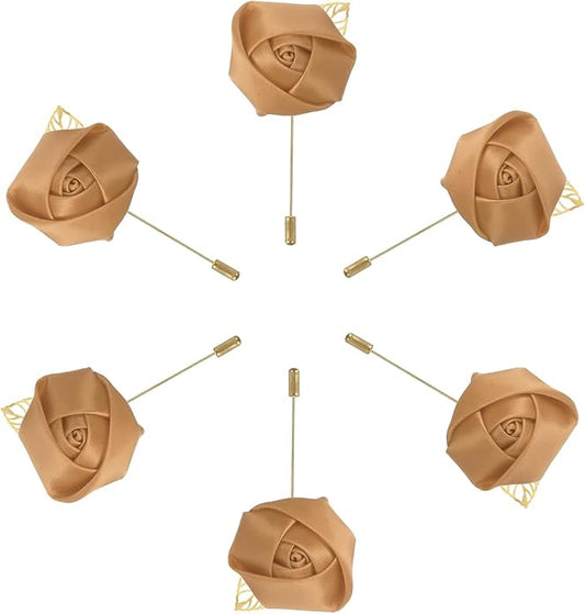 MECCANIXITY Groom Boutonnieres, Rose Boutonnieres Pins for Men Wedding Ceremony Anniversary Formal Dinner Party