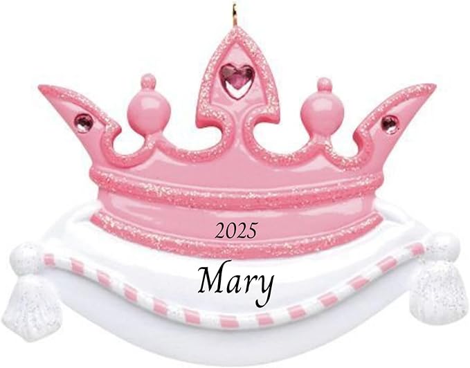 2025 Princess Personalized Christmas Ornament – Custom Resin Ornament with Engraved Name – Holiday Keepsake Gift for Girl...