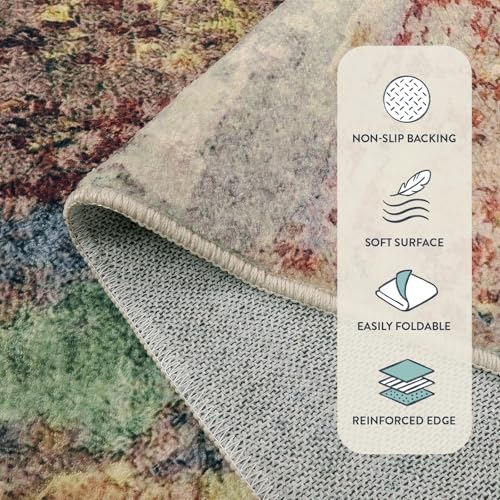 Lahome Washable Runner Rug with Rubber Backing- 2x8 Rug Runners for Hallways Non Slip Kitchen Rugs Non Skid, Modern Abstra...