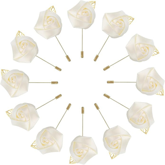 MECCANIXITY Groom Boutonnieres Rose Boutonnieres Pin for Men Wedding Ceremony Anniversary Formal Dinner Party