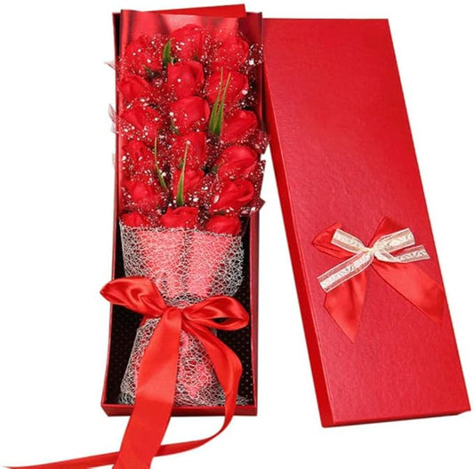 Ochine Eternal Roses Gift Box, Artificial Flowers Bouquet 18 Scented Soap Rose Flower Bouquet Gift Box for Her Him Valenti...
