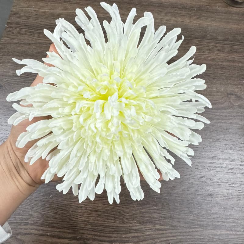 7 Inch Large Chrysanthemum Flowers Artificial Heads,Silk Flowers for Crafts,Fake Flowers Bulk,Artificial Flowers for Cake ...