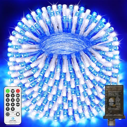 200 FT 500 LED Christmas Lights Outdoor Fairy Lights Plug In Extra Long String Lights Clear Wire Waterproof 8 Modes Timer ...