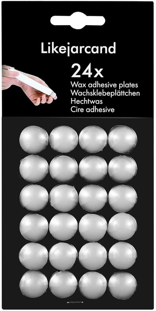 24 Dots White Taper Candle Holders Adhesive candl Grips Small Candle Accessories Inserts-Adhesive, Accessori Candles Wax S...