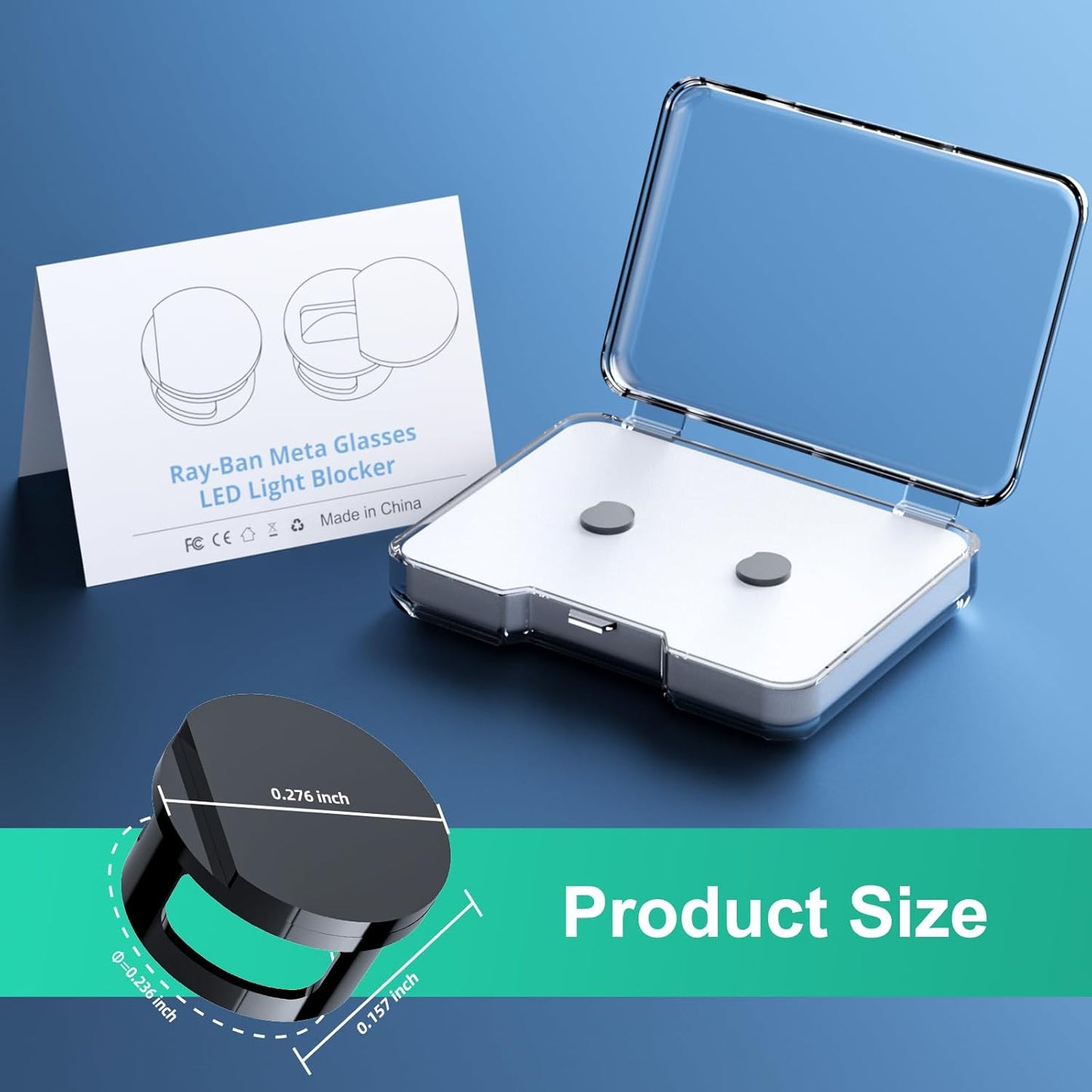 Adjustable LED Light Blocking Covers for RayBan Meta Wayfarer, Skyler, Headliner(Gen2), Oakley Accessories, Meta Glasses L...