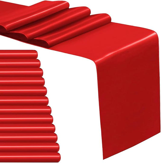 12 Pack Satin Table Runner 12 x 108 Inch Long Satin Table Runners for Wedding Banquet Graduations Birthday Party Decoratio...