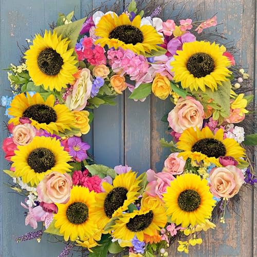 Mutcolor 10 Pcs Sunflowers Artificial Flowers with Long Stems Silk Fake Large Sunflowers Bouquet Faux Sunflower Arrangemen...