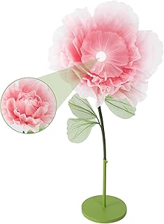 Wedding Giant Electric Artificial Flower: Auto-Open Organza Flower Decorations with Light - Large Floor Stand Blooming Flo...