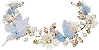 Vividsun Butterfly Headbands Flower Girl Hair Accessory with Pearls Butterfly Tiara for Christmas Birthday Cosplay Headpie...