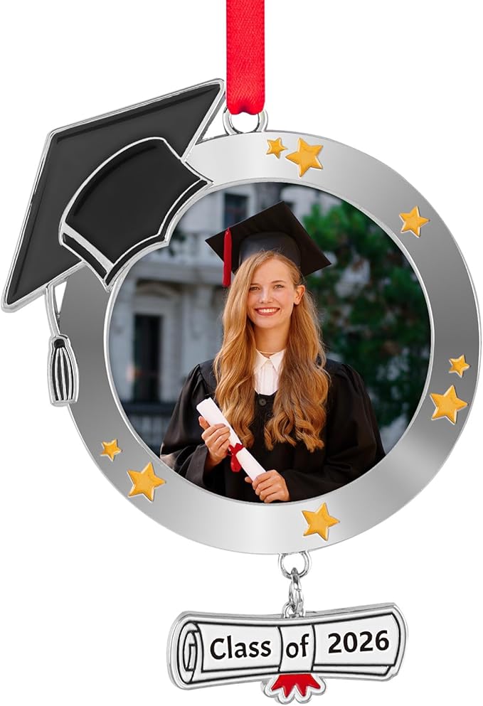 EVA murmure Graduation Personalized Photo Ornament Class of 2026 - Christmas Graduation Cap Photo Ornaments 2026 - Graduat...