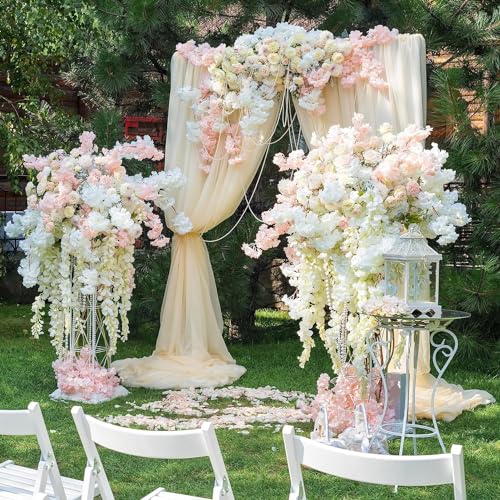 Sggvecsy Cherry Blossom Garland Artificial Cherry Flower Vines 2 Pack Hanging Silk Flowers Garland for Home Wedding Garden...