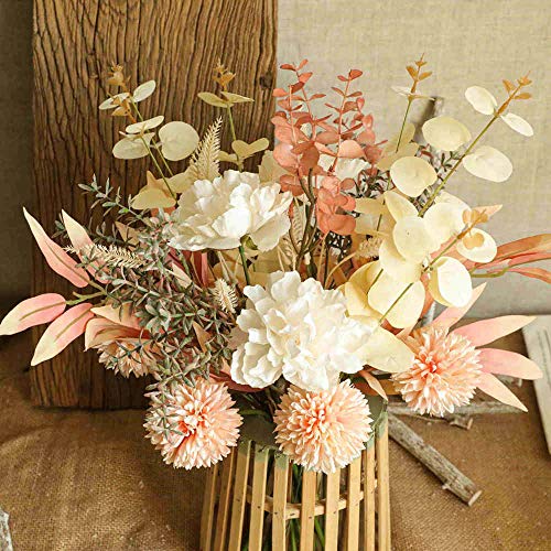 KIRIFLY Artificial Fake Flowers Plants Silk Flower Arrangements Wedding Bouquets Decorations Plastic Floral Table Centerpi...