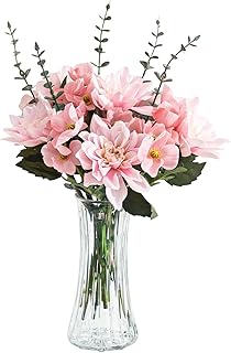 Glasseam Glass Vase for Home Decor: Clear Flower Vases for Living Room Kitchen Bathroom Wedding Table Centerpieces - 7.5" ...