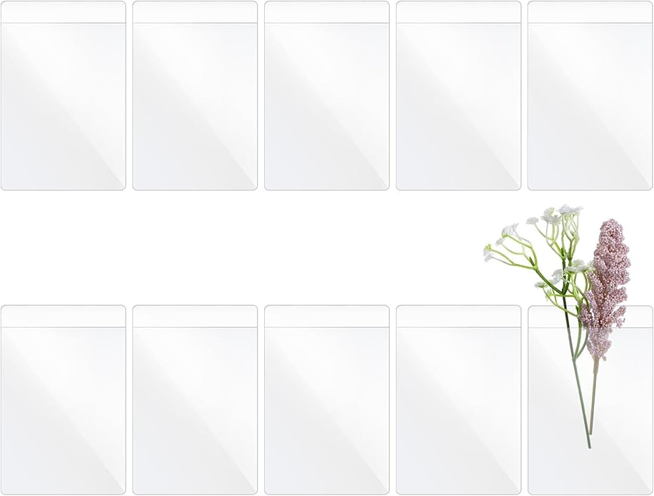 Elegaperma 10pcs Pocket Boutonniere Plastic Sleeve,Boutonnieres Pocket Insert,Boutonniere Holder,Clear Square Flower Sleev...