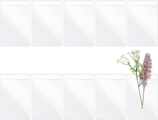 Elegaperma 10pcs Pocket Boutonniere Plastic Sleeve,Boutonnieres Pocket Insert,Boutonniere Holder,Clear Square Flower Sleev...