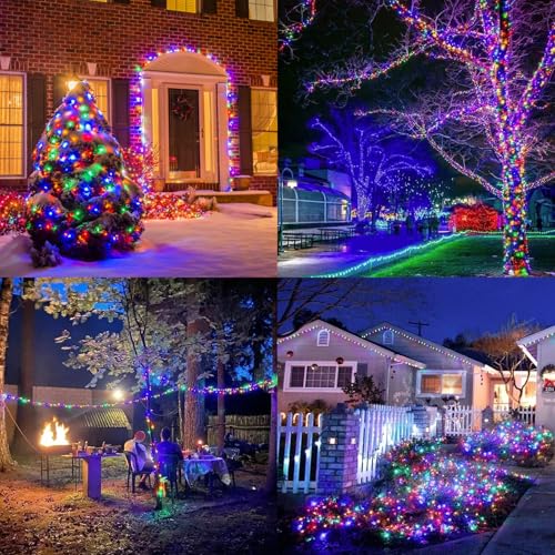 LAMPHOME Multicolor Christmas Mini Lights, 32.5FT 100 LED Clear Bulbs String Lights with 16 Light Modes, Fairy Lights Plug...