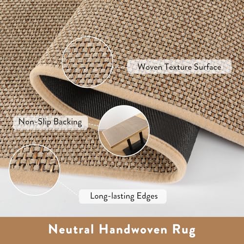 Lahome Farmhouse Carpet Runners for Hallway 6ft, 2x6 Washable Runner Rug Non Slip for Entryway Indoor, Neutral Non Sheddin...