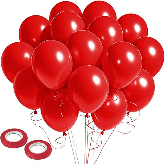 Red Balloons 12Inch, 100pcs Matte Latex Baloons, Party Ballons, globos rojos, Red Party Supplies, Birthday Balloon, 4th of...