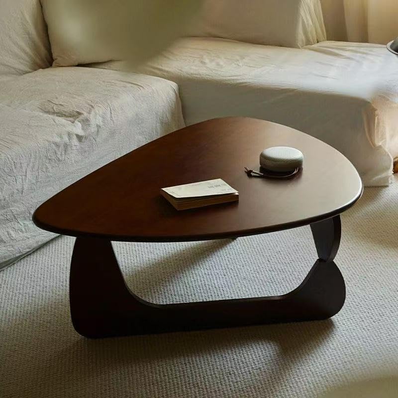 SoulNest Walnut Coffee Table Solid Wood Coffee Table Oval Triangle Morden Walnut Mid Century Pottery Wooden Coffee Tables ...