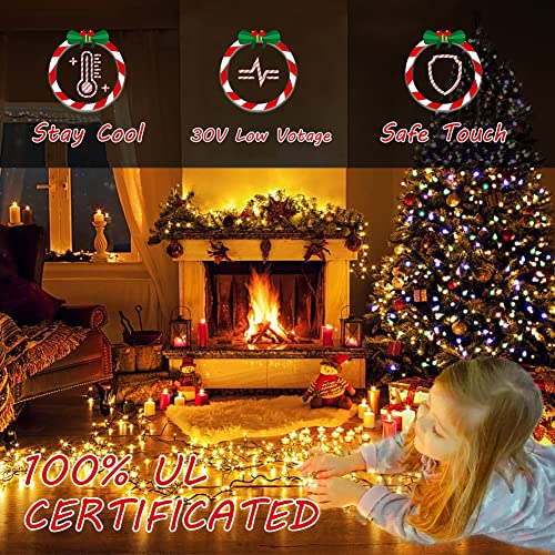 realization Christmas Lights Outdoor, 105FT 300 LED String Lights Indoor with 8 Modes, End-to-End Plug, UL Certified, Wate...