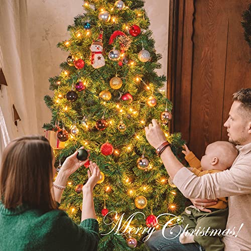 mimigogo 50-Count White Christmas Lights with Green Wire,Mini String Lights for Holiday Decorations, Christmas Tree Light...