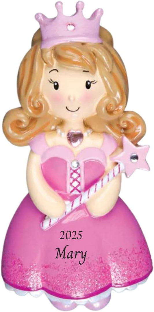 2025 Princess Personalized Christmas Ornament – Custom Resin Ornament with Engraved Name – Holiday Keepsake Gift for Girl...