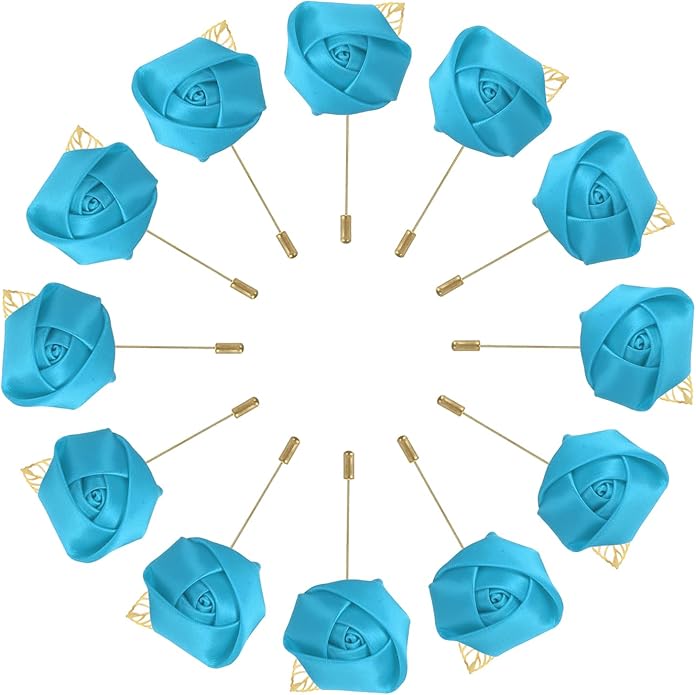 MECCANIXITY Groom Boutonnieres Rose Boutonnieres Pins for Man Wedding Ceremony Anniversary Formal Dinner Party