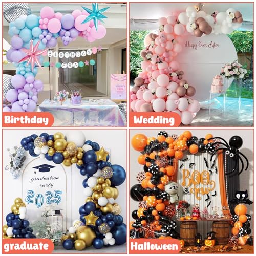 OurWarm 8.2FT & 6FT Balloon Arch Stand, Free Bending Top Balloon Arch Kit, Half Arch Balloon Stand with Base for Floor, Ba...