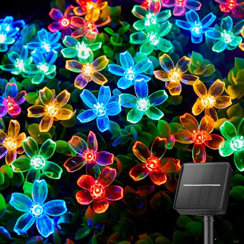 Brightown 60 LED Flower Solar String Lights Outdoor Waterproof Fairy Lights for Garden Yard Fence Patio Christmas Tree Wed...