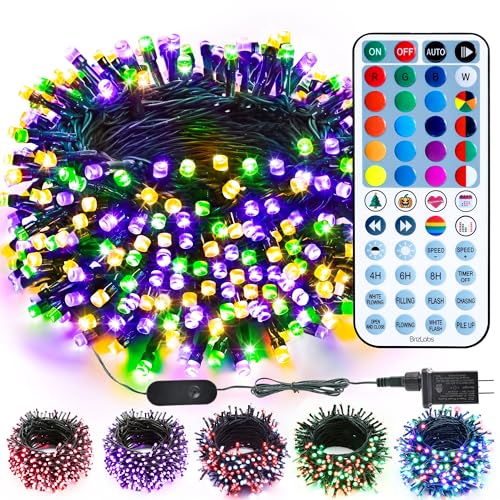 Brizled Color Changing Mardi Gras Lights, 66ft 200 LED RGB String Lights Music Sync, 120+ Modes Remote Dimmable Outdoor Ch...