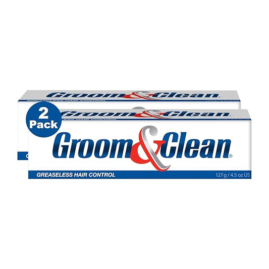 Groom & Clean Hair Styling Gel for Men, Medium All Day Hold, Non Greasy, No Buildup, Washes Out Easily, 4.5 Oz, Pack of 2
