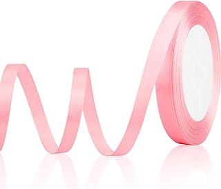 Pink Ribbon for Gift Wrapping 3/8 in 25 Yards Light Pink Satin Ribbon for Bouquet Wrapping Ribbons for Hair Ribbons for Ch...