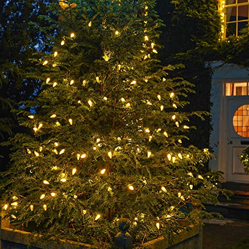 Dazzle Bright C6 Christmas String Lights, 100 LED 33 FT Outdoor Christmas Lights Waterproof Connectable, 8 Modes Lights fo...