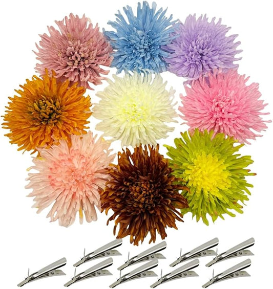 7 Inch Large Chrysanthemum Flowers Artificial Heads,Silk Flowers for Crafts,Fake Flowers Bulk,Artificial Flowers for Cake ...