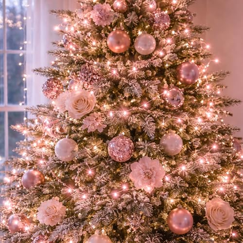 Boltigen Pink Slow Twinkling Christmas Lights, 20 LED Mini String Light, 7ft UL Certified Waterproof Connectable for Indoo...