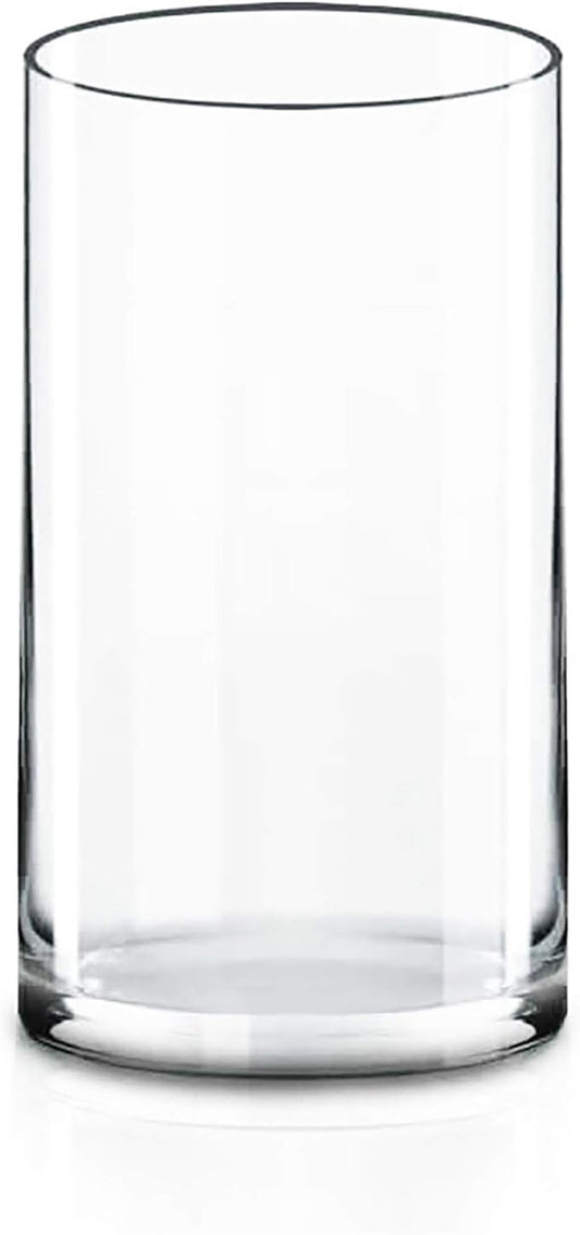 CYS EXCEL (H:12" D:6") Large Cylinder Clear Glass Vase for Wide Bouquet Flower Vase Centerpieces Display Hurricane Floatin...